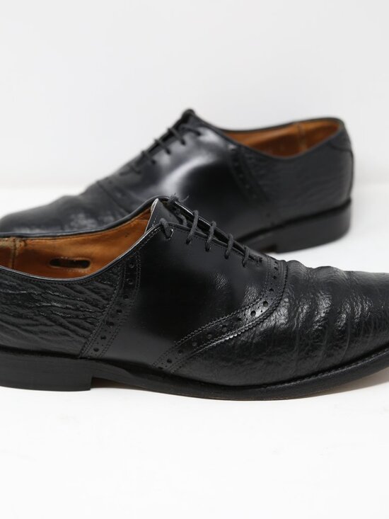 Allen Edmonds Men\'s Shelton Oxford Dress Shoes Size 9.5 D Black Sharkskin RARE main image 4
